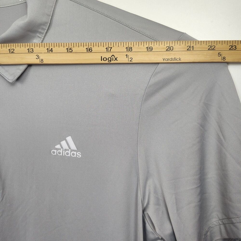 Adidas Golf Polo Shirt Men's XL Light Gray Short Sleeves Lightweight - Picture 4 of 9